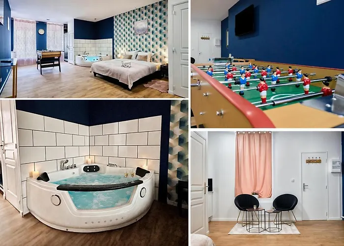 Baignoire Balneo, Baby-foot & Wifi Fibre Apartment Roubaix